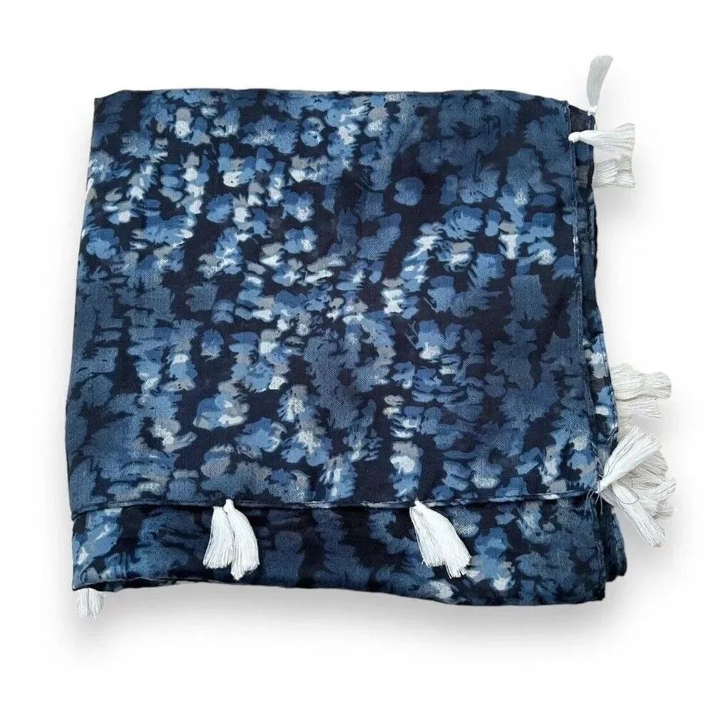 Blue & White Rectangular Scarf 17